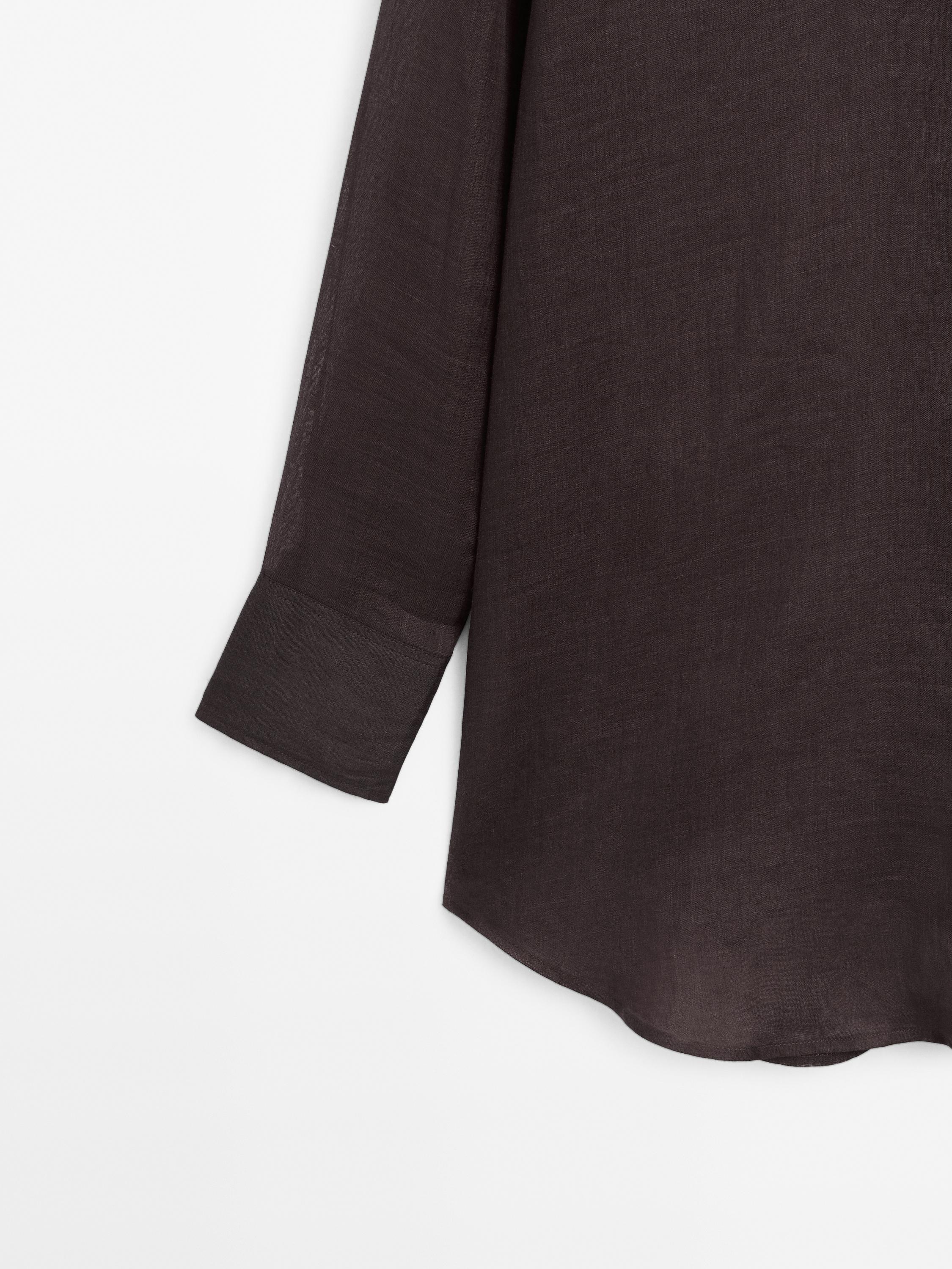 100% ramie long shirt - STUDIO